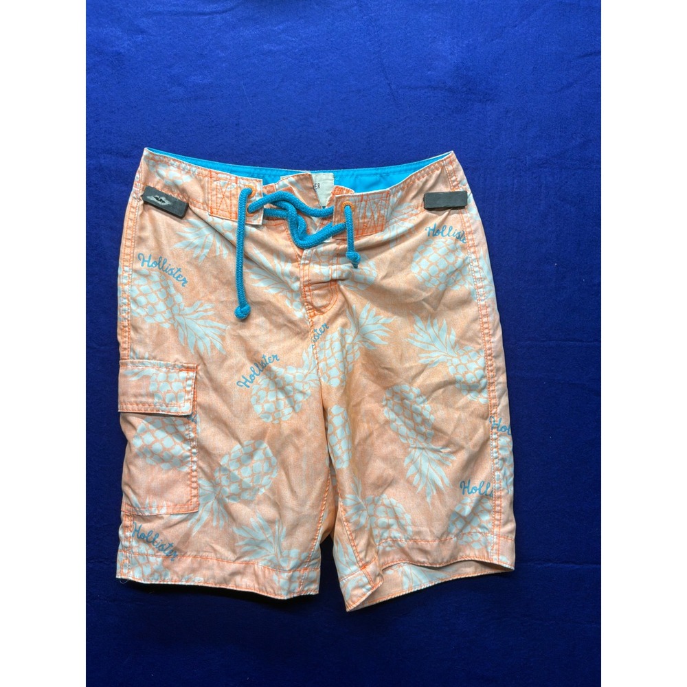 Hollister Board Shorts Mens XS Orange Pineapple Print Swim Trunks‎